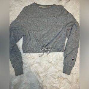 victoria's secret sweatshirt cinched cropped pullover